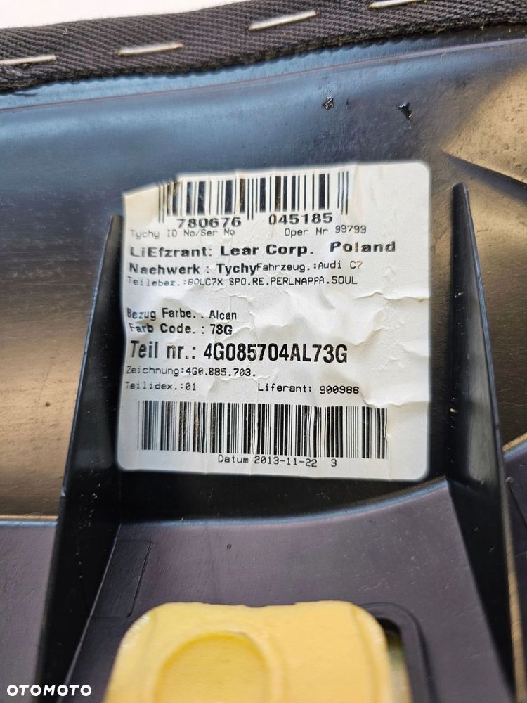 BOCZEK KANAPY PRAWY TYŁ SKÓRA AUDI A6 C7 4G085704AL - 6