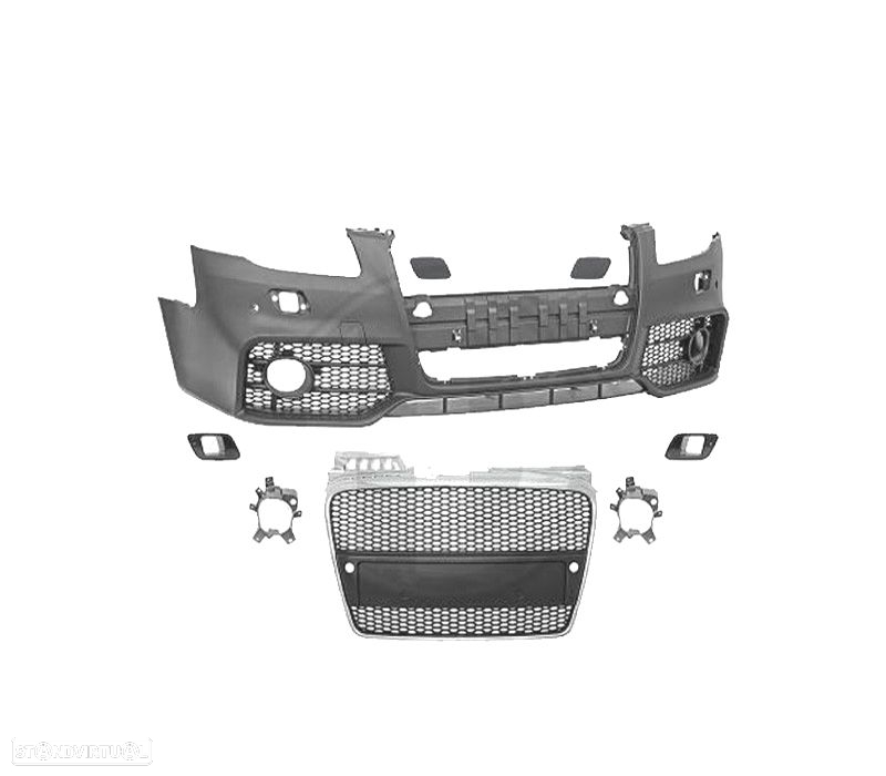 PARÁ-CHOQUES FRONTAL AUDI A4 04-07 LOOK RS4 GRELHA PRETA CROMADA PDC SRA - 2