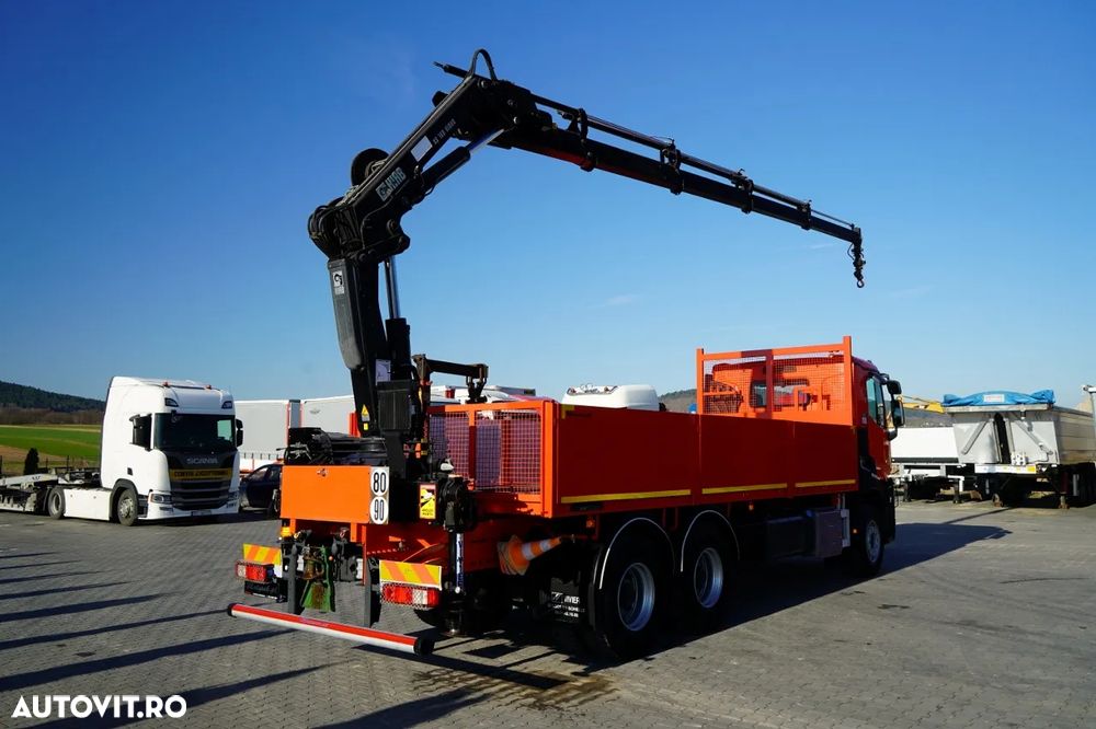 Renault C 430 / 6x4 / LIVRARE 6.7 M + CUPTOR HIAB 166 ES-4 / EXTENSIE 12.5 M / RADIOCOMANDĂ / FURCĂ / ROTATOARE - 6