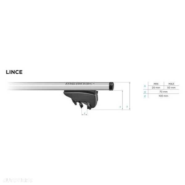 Bare transversale aero cu prindere pe sine Menabo Lince Silver - 7