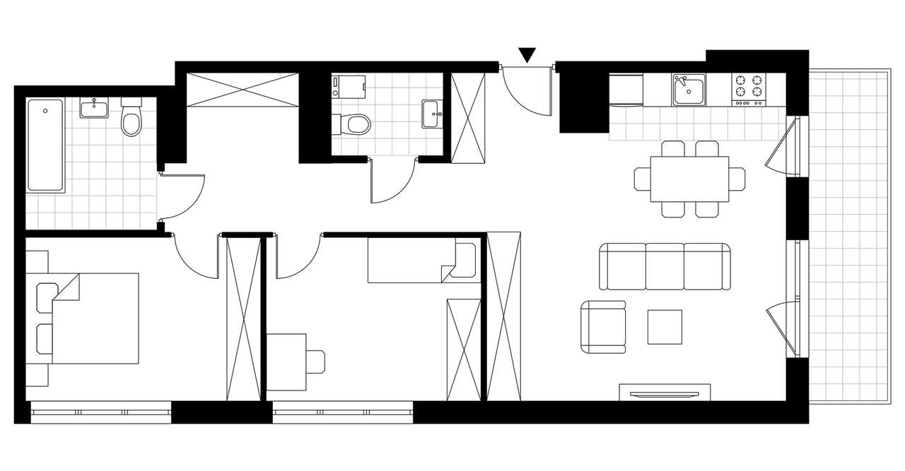 3-pokojowe mieszkanie 72m2 + loggia Bezpośrednio - Pełny obrazek: 4/24