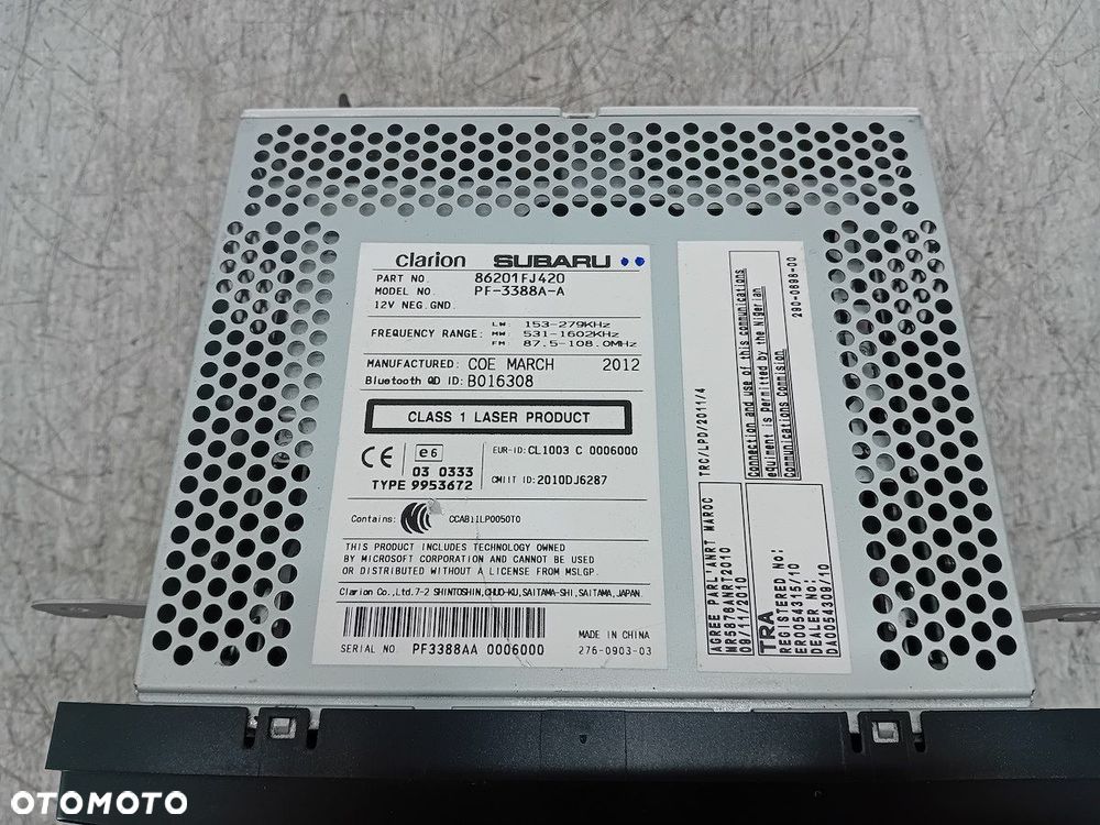 RADIO  SUBARU XV 86201FJ420 - 8