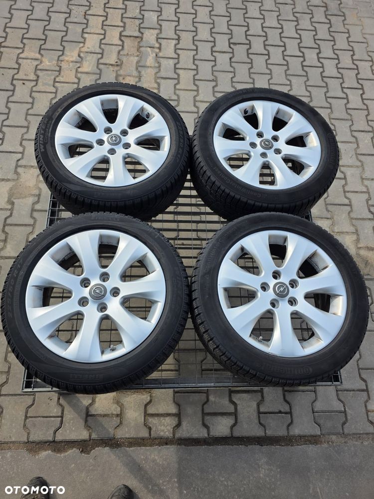 Opel Astra j Zafira c 5x115 r17 felgi aluminiowe koła opony zimowe 225/50 czujniki tpms Komplet 2x pirelli 2x continental - 1