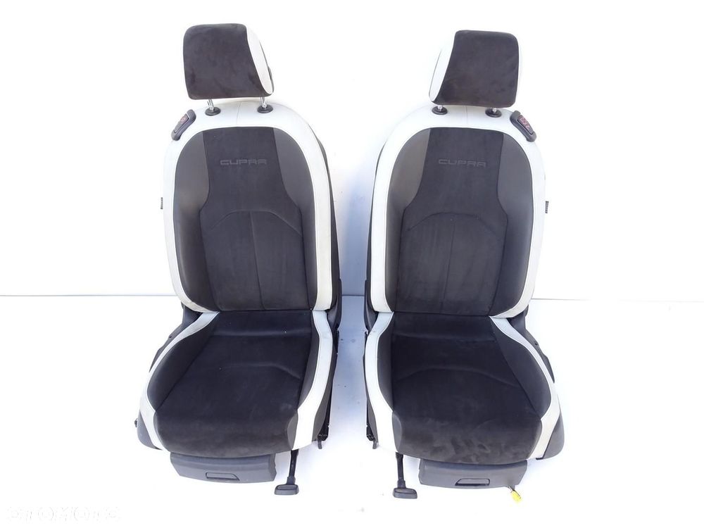 FOTELE FOTEL KOMPLET PÓŁSKÓRA SKÓRA KANAPA SEAT LEON III CUPRA FR 3D - 4