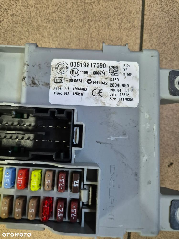 ZESTAW STARTOWY KOMPUTER STACYJKA BSI OPEL COMBO D FIAT DOBLO 3 III 10-20r. 1.6 CDTI - 3