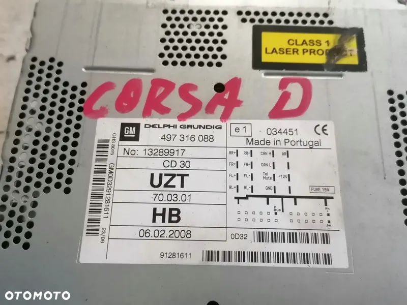 OPEL CORSA D 1.2B - RADIOODTWARZACZ WYŚWIETLACZ 565412769 - 2