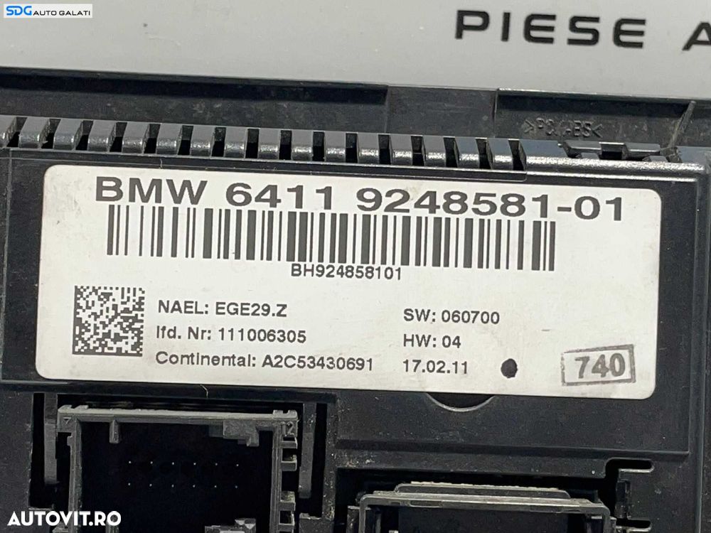 Panou Comanda Aer Conditionat AC Clima Climatronic BMW Seria 3 E90 E91 2004 - 2011 Cod 9248581 [L4237] - 4