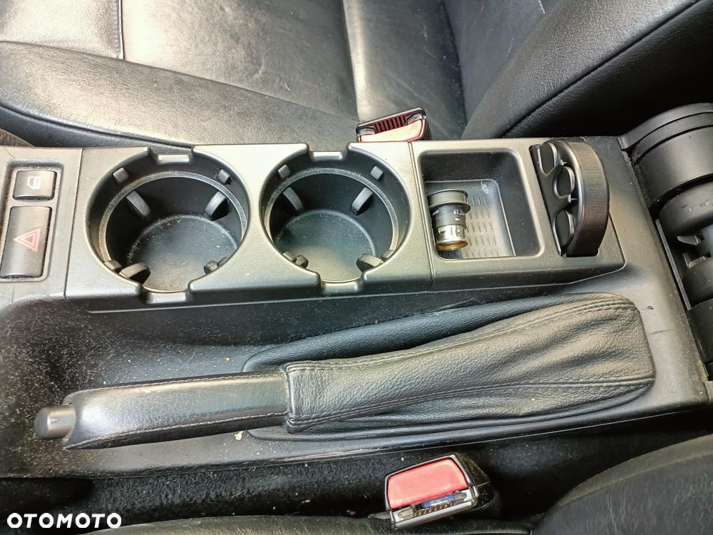 Podłokietnik cupholder uchwyt na kubki BMW E46 czarna skóra - 3