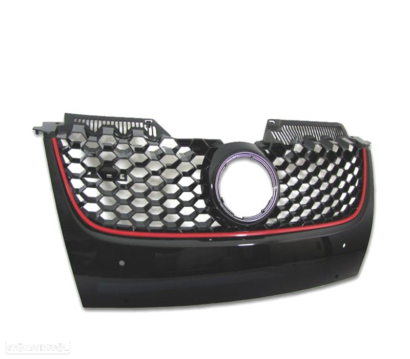 GRELHA DIANTEIRA VOLKSWAGEN VW GOLF MK5 03-08 LOOK GTI PRETO VERMELHO - 2