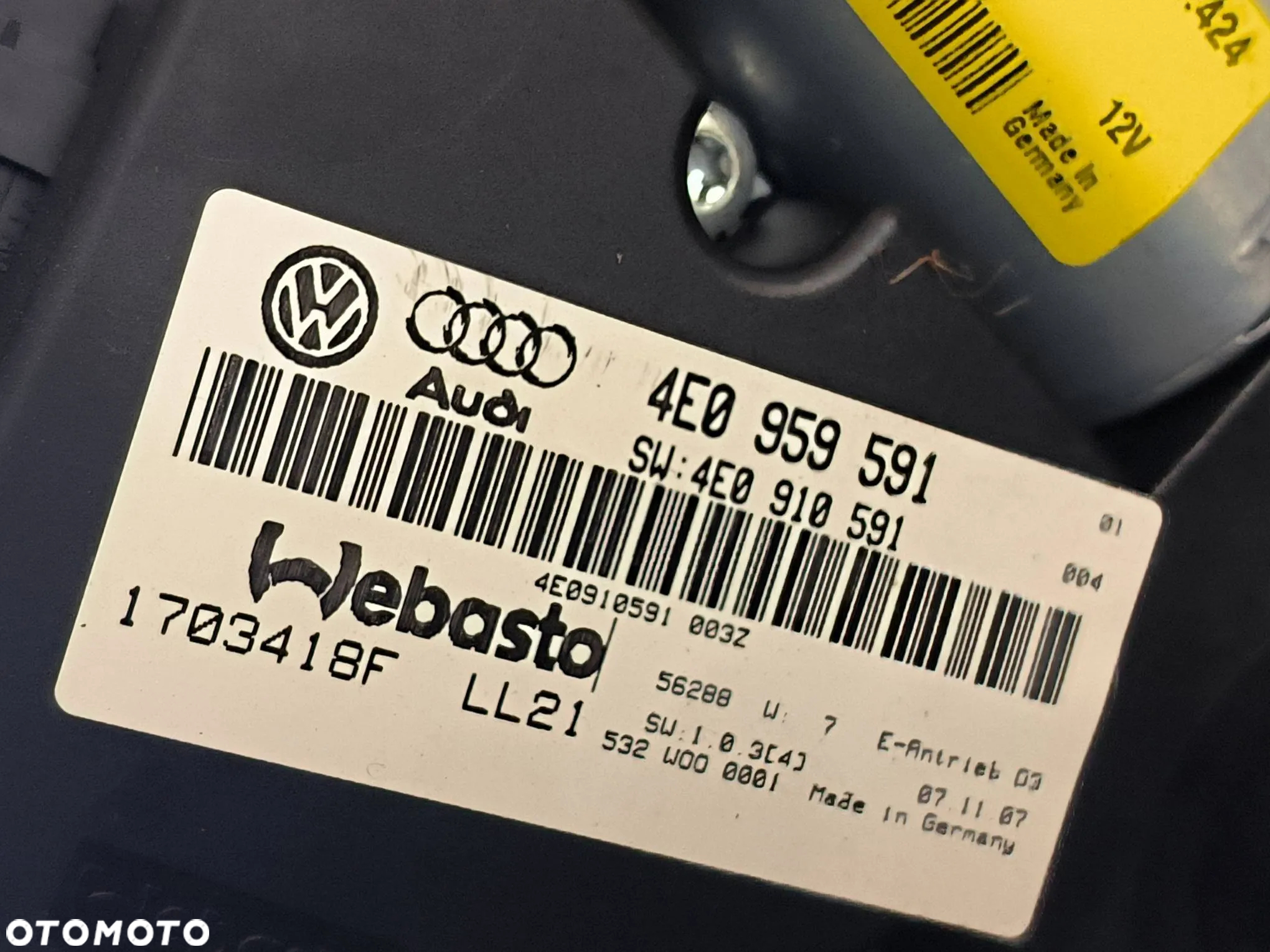Szyberdach 4E0959591 dach Solar Audi A8 D3 II Lift 2008 - 6