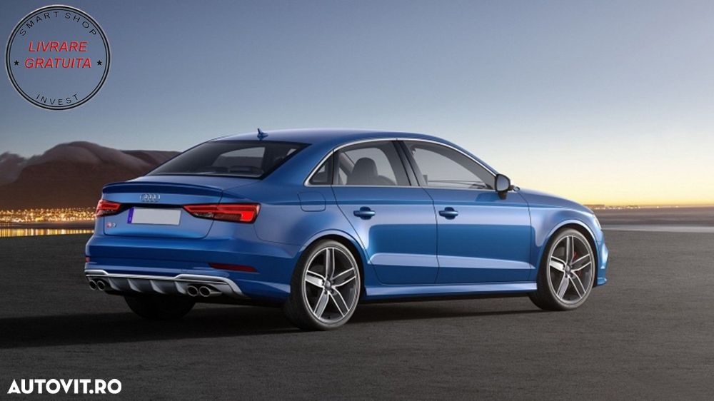 Difuzor Bara Spate cu Ornamente toba Audi A3 8V Facelift Sedan Convertible (2016-2- livrare gratuita - 18