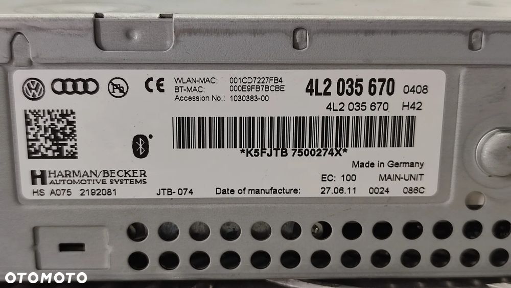 AUDI Q7 4L LIFT 09-15R STEROWNIK NAWIGACJA CZYTNIK MMI SSD 4L2035670 - 4