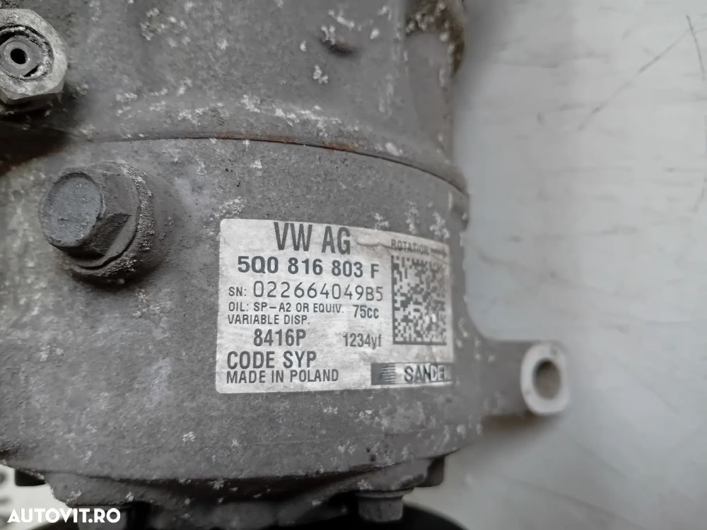 Compresor Clima AC Vw Passat B8 Arteon Seat Ateca Skoda Octavia 4 2.0 Tdi Euro 6 Cod 5Q0816803F - 5