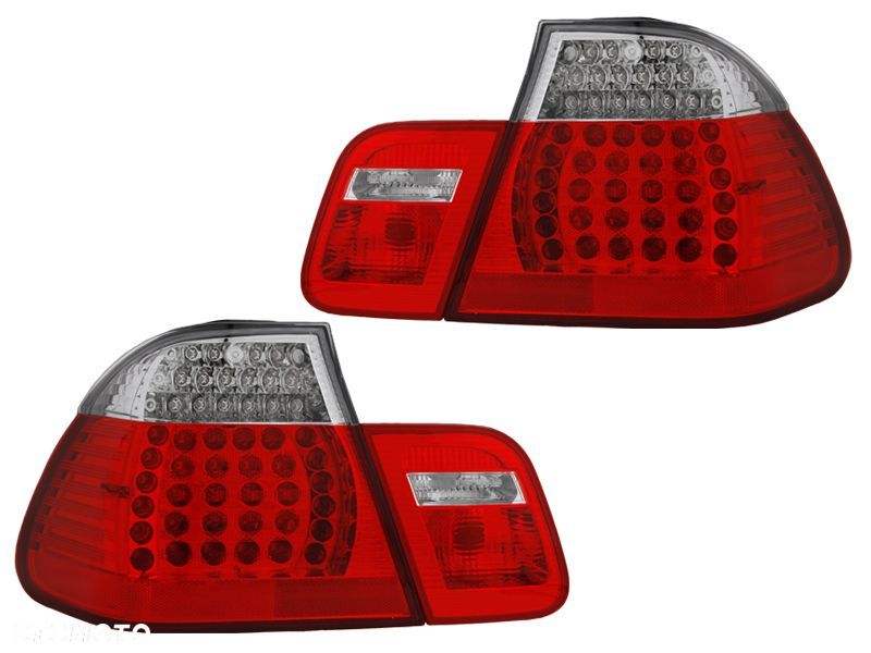 LAMPY TYLNE 4szt LED DIODY TUNING BIALO CZERWONE BMW 3 E46 LIFT 2001- Sedan - 1