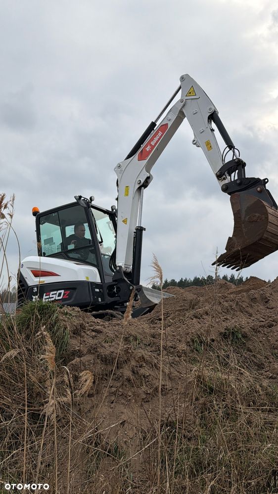 Bobcat Minikoparka Bobcat e50Z 5ton e55 e60 Cat 303.5 304  305 3xłyżki Ramię LOONG dodatkowe linie hydr wyjścia AUX1 + 2 przeciw waga MAX-dociążenie gąsienice 85% od nowości 1 właściciel z Niemiec Auto IDLEE po serwisie Widły wiertnica grabie i inne za dopłatą Szybkozłącze hydr Miller łyżka przedsiębierna Pług  Kubota Takeuchi Jcb - 13
