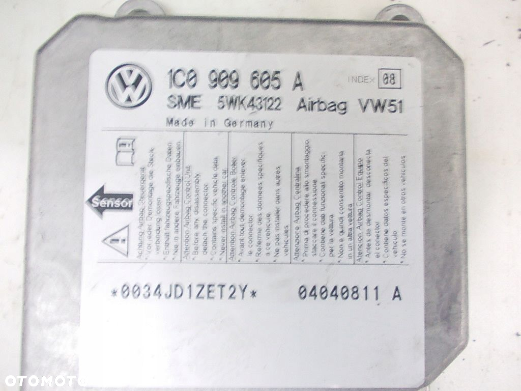 VW TRANSPORTER T5 DESKA PASY AIRBAG SENSOR KPL EU - 8