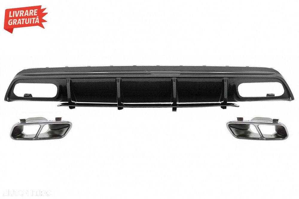 Difuzor Bara Spate cu Ornamente Evacuare Mercedes A-Class W176 (2013-2 - 2