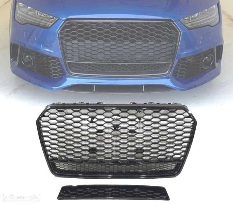 GRELHA DIANTEIRA AUDI A7 LOOK RS7 15-18 PRETO - 1