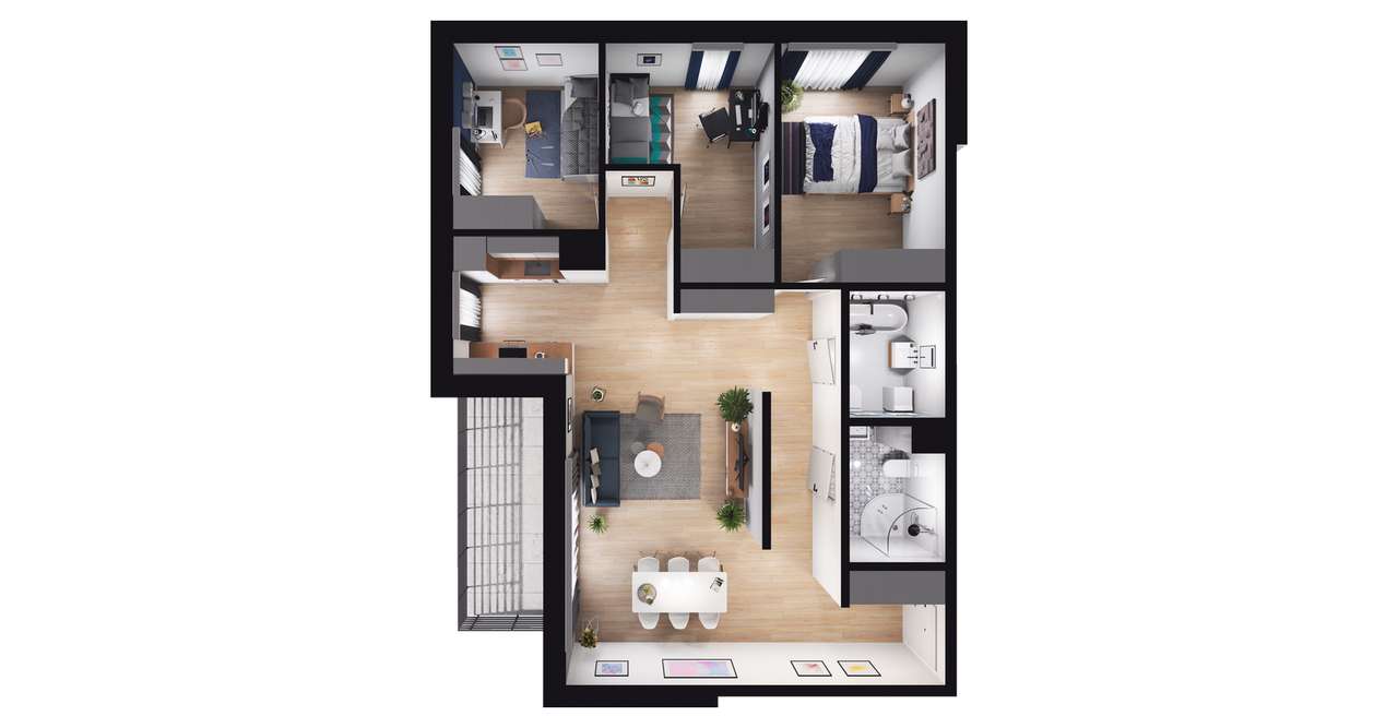 4-pokojowe mieszkanie 84m2 + balkon Bezpośrednio - Pełny obrazek: 2/23