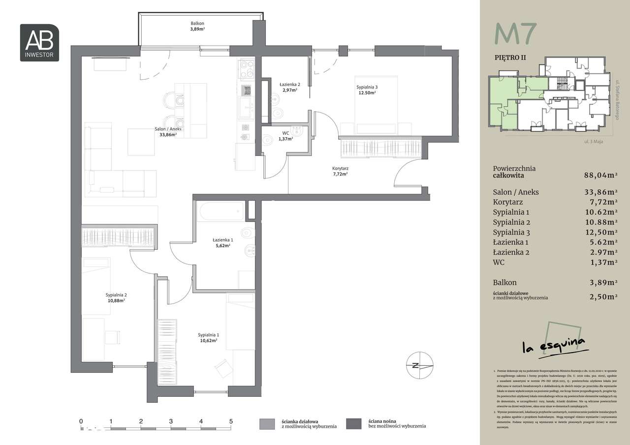 4-pokojowy apartament 88m2 + balkon - Pełny obrazek: 2/19