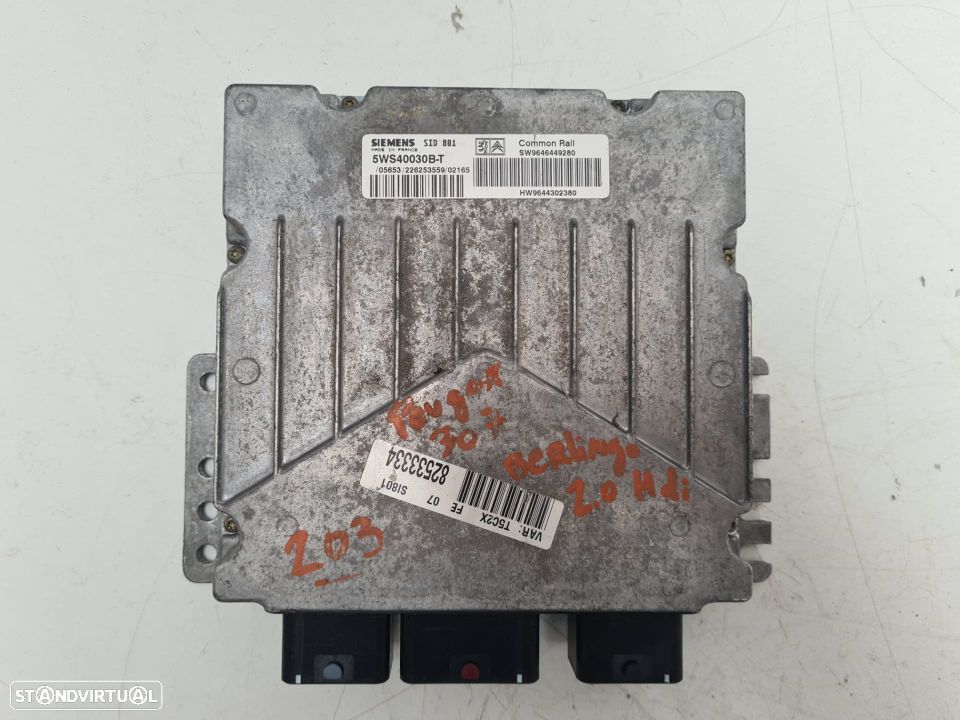 PEUGEOT 307 (3A/C) 2.0 HDi 110CV 2009 | CENTRALINA - SIEMENS | Ref: 5WS40030B-T SW9646449280; - 2
