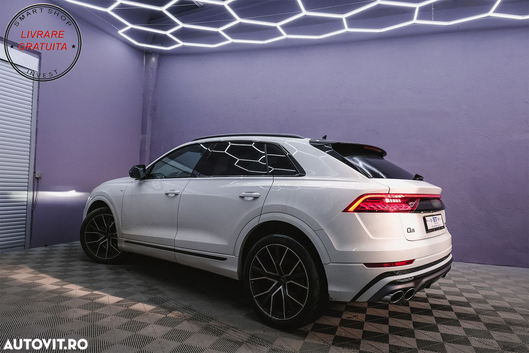 Difuzor Bara Spate Evacuare Dubla Audi Q8 S-Line (2018-2023) Evacuari Crom- livrare gratuita - 21