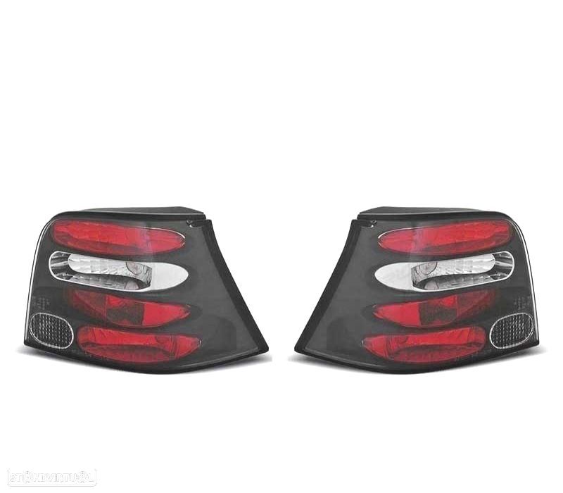 FAROLINS TRASEIROS VOLKSWAGEN VW GOLF 4 MK IV 97-03 PRETO LEX - 1