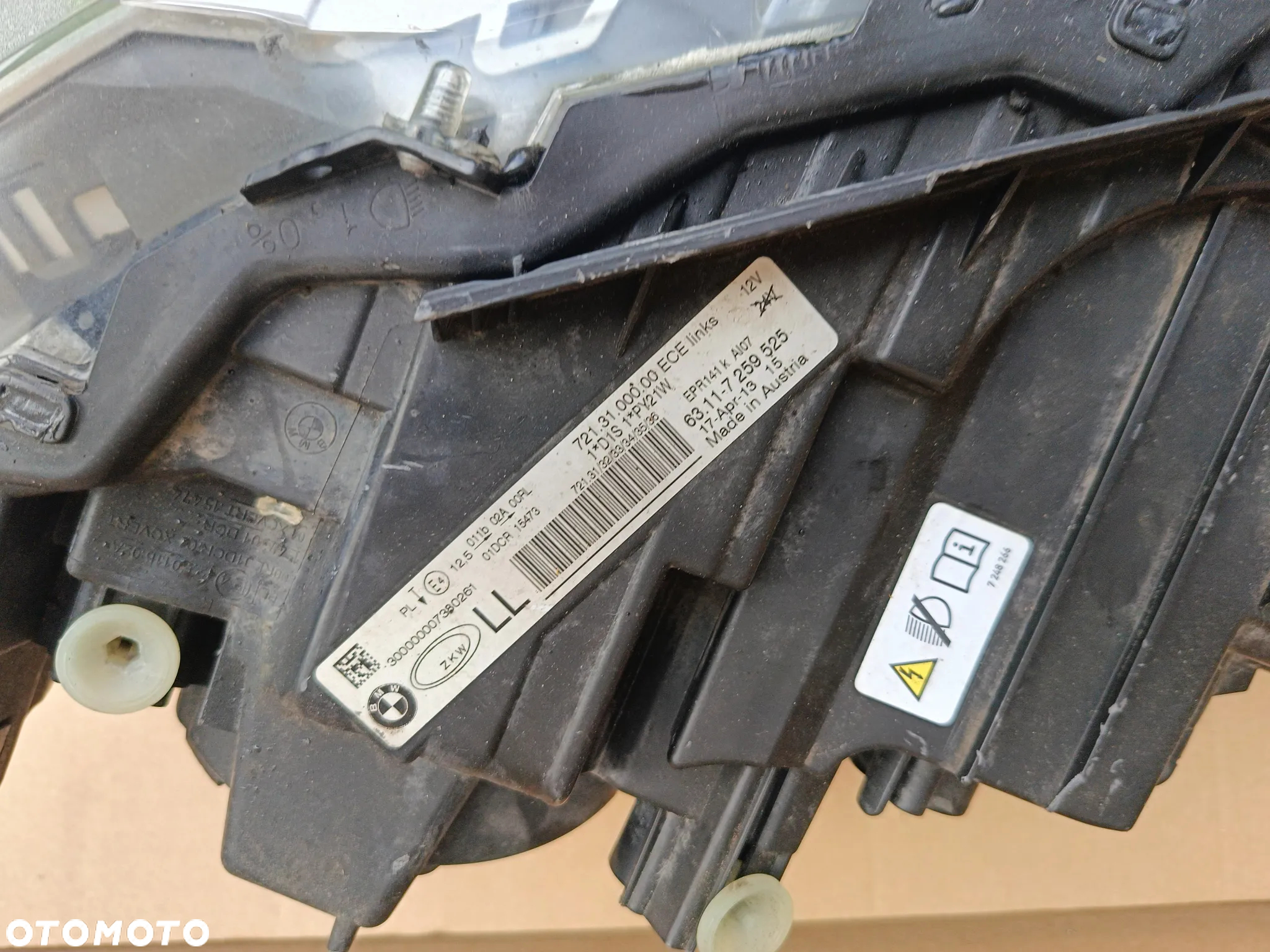 Bi-xenon przedni lewy LED BMW 3 F30 F31 skrętny lampa 6311-7259525 - 3