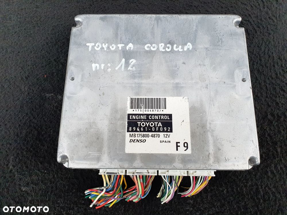 TOYOTA COROLLA 2.2D ECU STEROWNIK SILNIKA KOMPUTER 89661-0F092 MB175800-4870 - 1