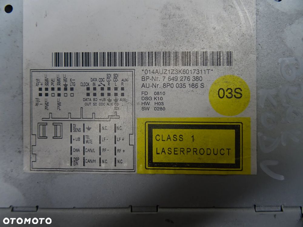AUDI A3 8P 03-07 2.0 TDI RADIO RADIOODTWARZACZ 8P0035186S - 6