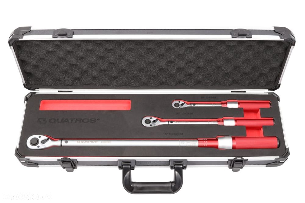 Zestaw 3 kluczy dynamometrycznych 2-330Nm w walizce Quatros QS59004 ŚWIADECTWO KALIBRACJI - 1