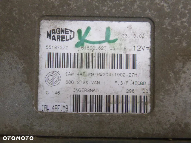 ZESTAW STARTOWY KLUCZYK KOMPUTER IMMOBILIZER FIAT SEICENTO 1.1 MPI IAW.4AF.M9 - 4