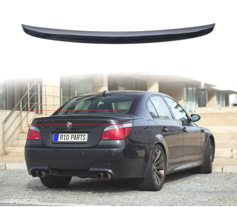 AILERON LIP SPOILER BMW E60 LOOK M5 PRETO BRILHANTE 03-10 - 1