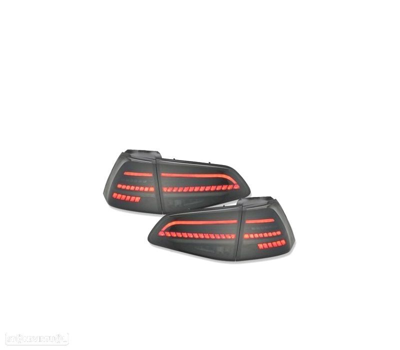 FARÓIS VOLKSWAGEN VW GOLF 7 7.5 12-20 FULL LED DINÂMICOS PRETO FUMADO - 1