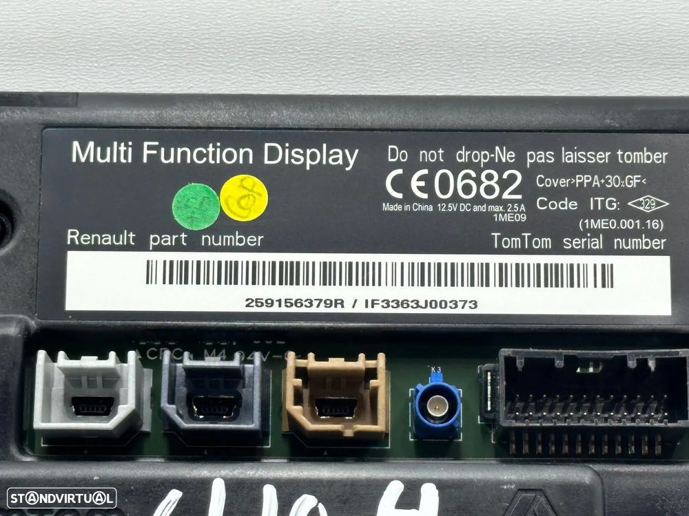 Ecrã / Display Rádio (R-Link) - Renault Clio IV / Kangoo / Zoe / Megane / Captur - 3