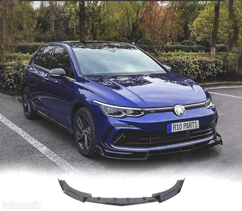 SPOILER LIP FRONTAL VOLKSWAGEN VW GOLF MK8 R 20- PRETO BRILHANTE - 1