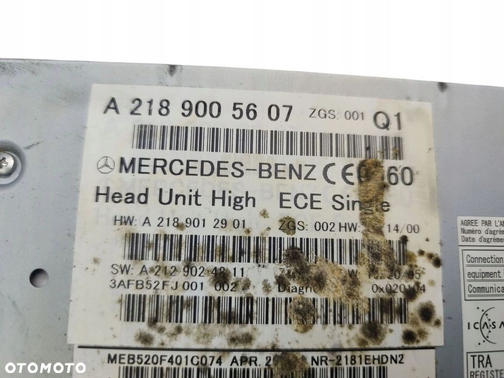 RADIO MERCEDES E W212 LIFT (2012-2016) 2.2 BlueTEC 170KM A2189005607 - 4
