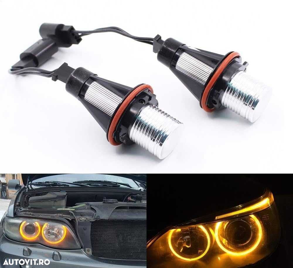 Led Marker Angel Eyes 20W DRL Canbus E39 E87 E60 E61 E83 E53, GALBEN - 5