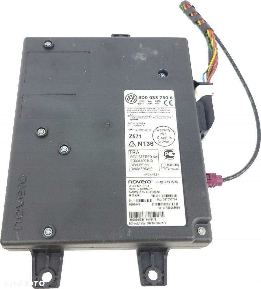 VW PHAETON II LIFT MODUŁ STEROWNIK TELEFONU BLUETOOTH 3D0035730A - 4