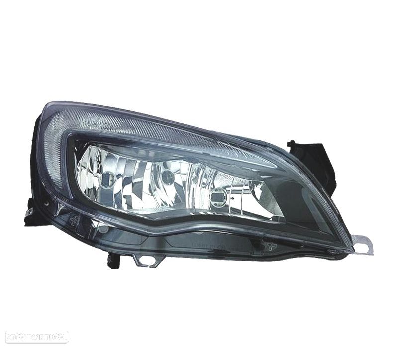 FAROL DIR OPEL ASTRA J 5P 10-15 4P 12- COM LUZ DIURNA FUNDO PRETO - 1