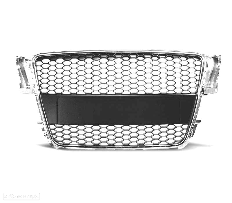 GRELHA FRONTAL PARA AUDI A5 07-11 CROMADA LOOK RS - 3