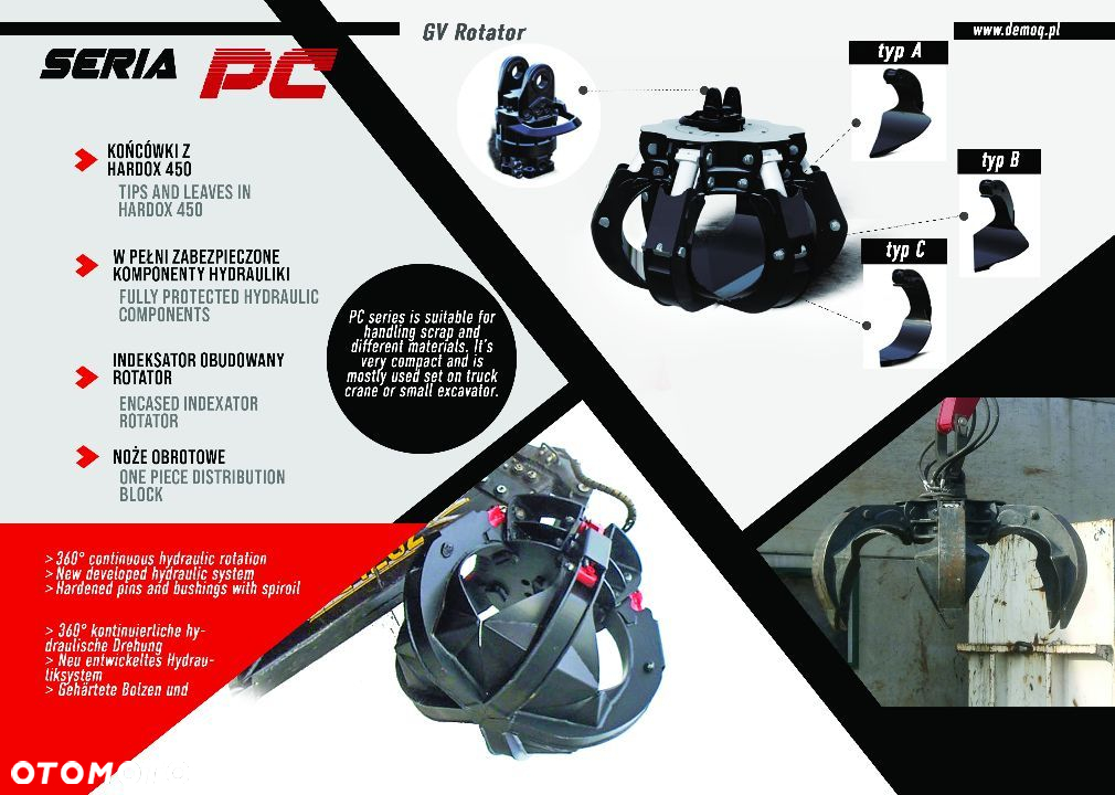 Chwytaki do złomu DEMOQ PC250 - 4