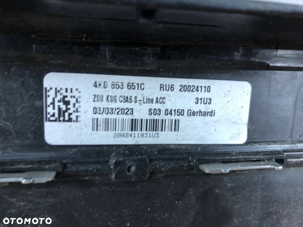 ZG-5. Grill Atrapa Zderzaka Audi A6 C8 S-Line 4K0853651C Lift (2018–2025) -Gwarancja Wysyłka - 5