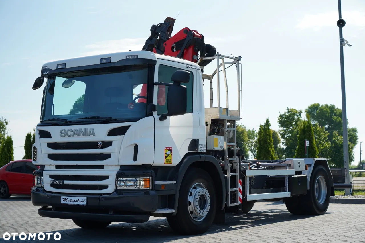 Scania P 280 / 4X2 / SIŁOWNIK DO WYWROTU /  + HDS PALFINGER C70Z73 / UDŹWIG 1 700 KG / MAX WYSÓW 7 M / STEROWANIE RADIOWE / EURO 6 - 5