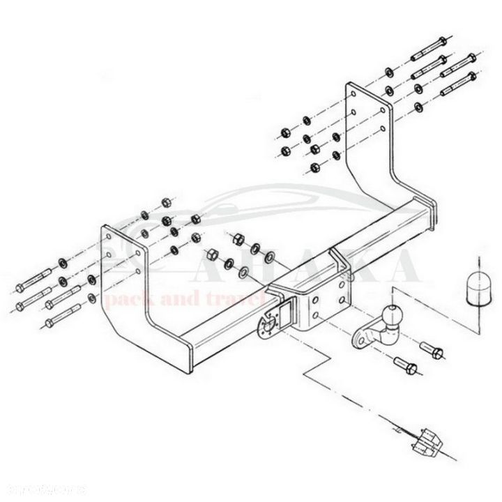Hak Holowniczy Mercedes Sprinter Furgon, Bus 1995-2006 (Długi - 4025Mm, Podwójne Koła, Ze Stopniem) - 4