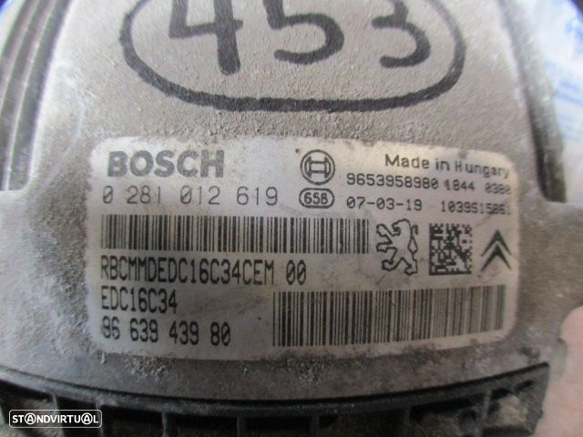Centralina 9663943980 0281012619 PEUGEOT PARTNER 2007 1.6HDI 90CV 3P BRANCO BOSCH PEUGEOT PARTNER 1 BREAK FASE 2 2007 1.6HDI 90CV 4P CINZENTA - 4