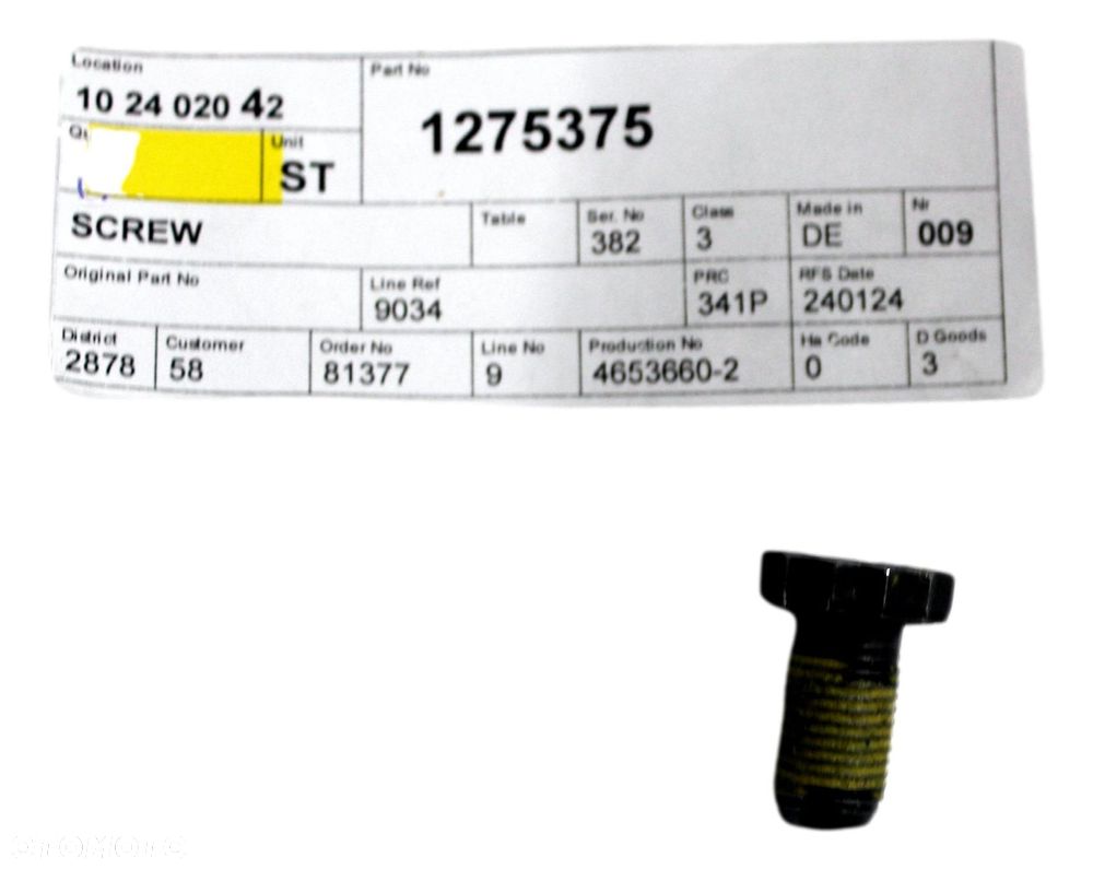 VOLVO oryginalna sruba M11x21 kola zamachowego 2.5T, 3.0 OE 1275375 - 2