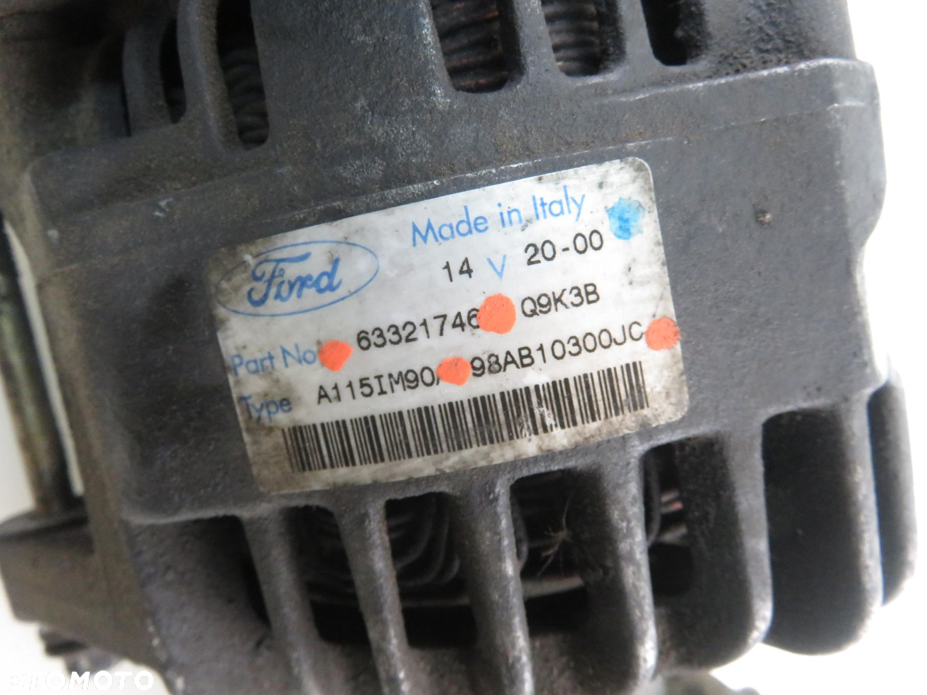 ALTERNATOR FORD FOCUS MK1 1.8 TDDi C9DA 98AB10300JC 63321746 - 5