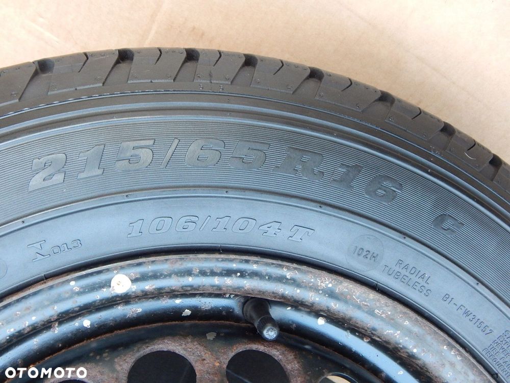 vw t5 felga stalowa koło zapasowe dunlop 215/65 r16 bieżnik 8.47 - 5