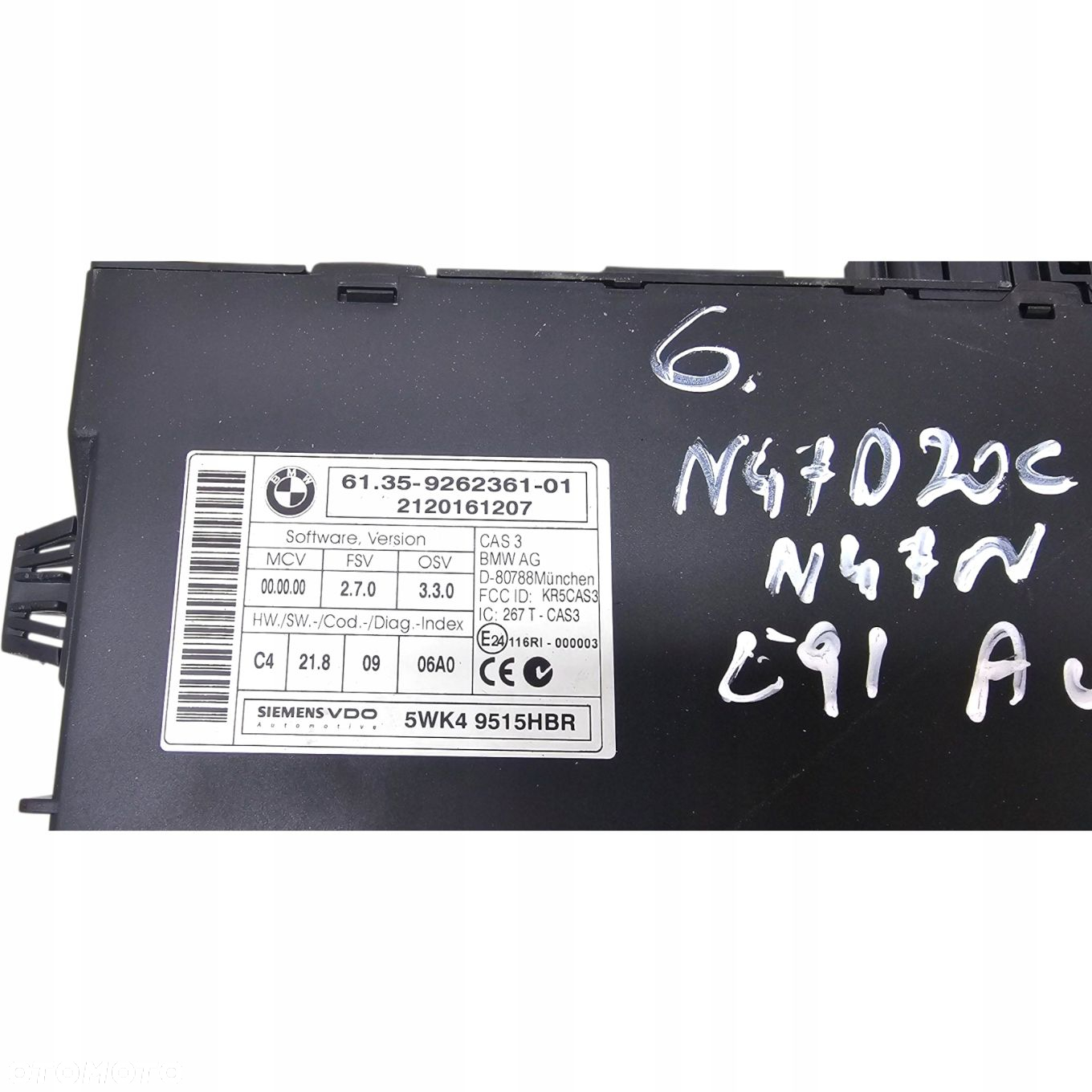 Bmw E91 Lci Zestaw Startowy Komputer Kluczyk Sterownik Cas 318D N47N Nr 424 - 4